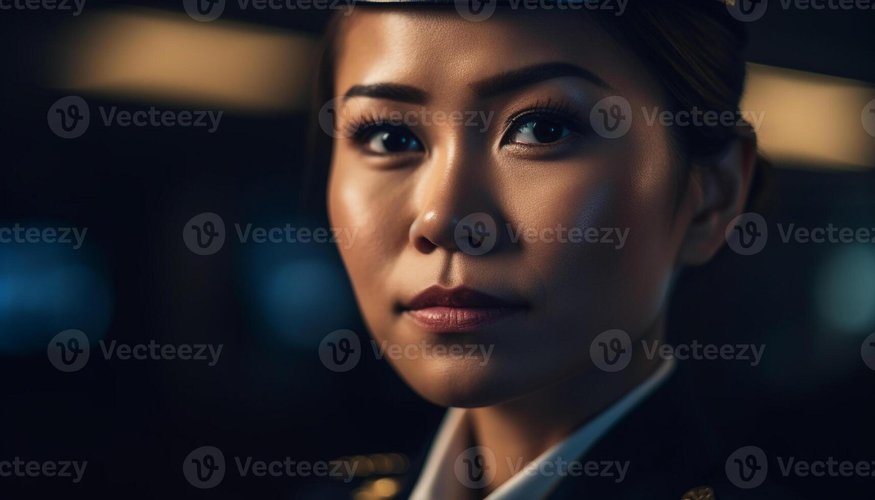 Beautiful businesswoman with confidence and elegance in city life generated by AI photo