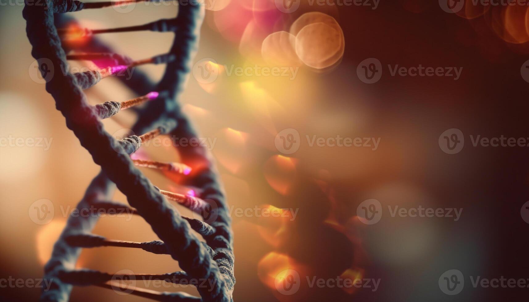 Molecular structure spiral shapes connect for genetic research communication generated by AI photo