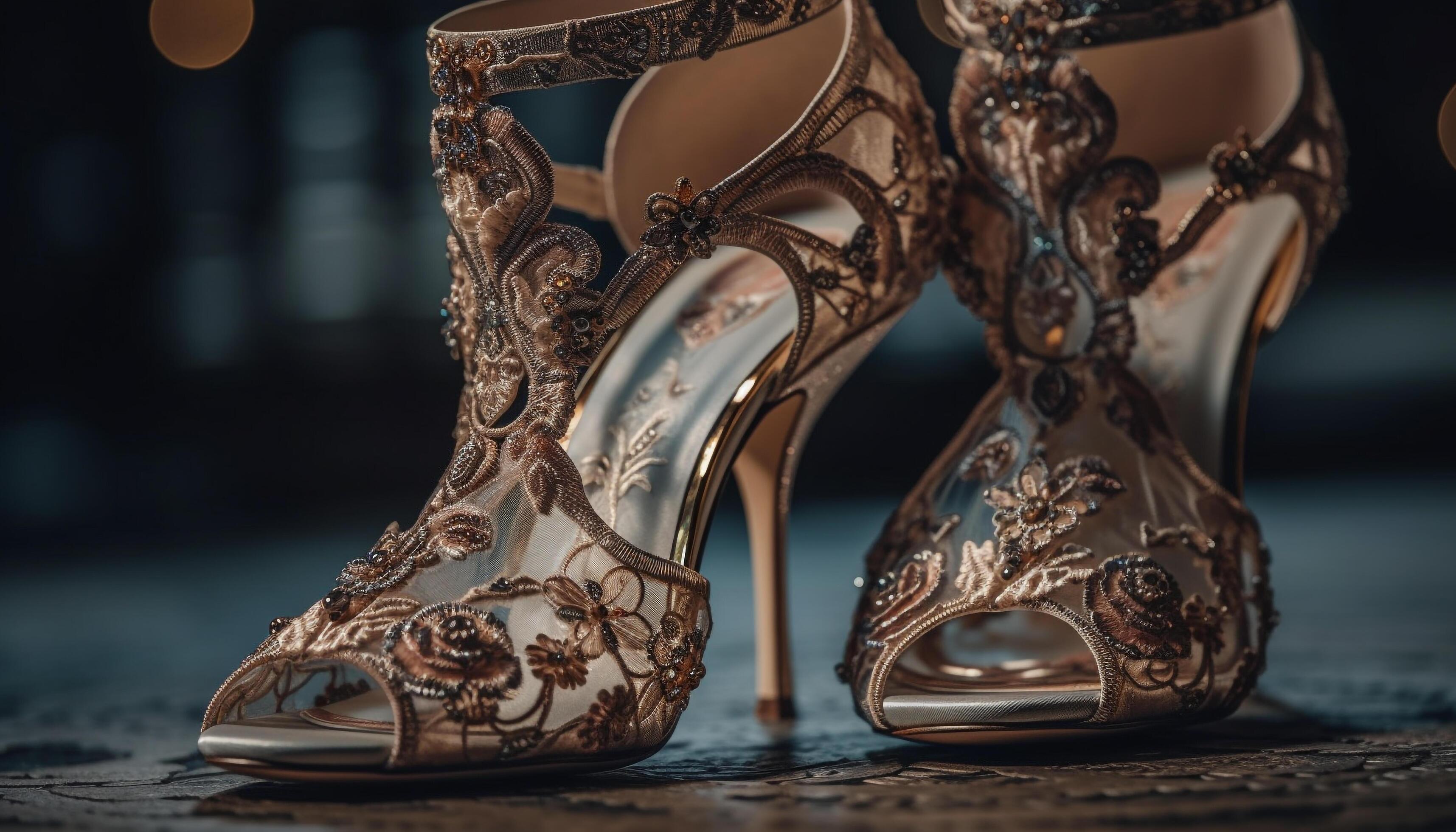 Premium Photo | High heels textures openwork generative ai