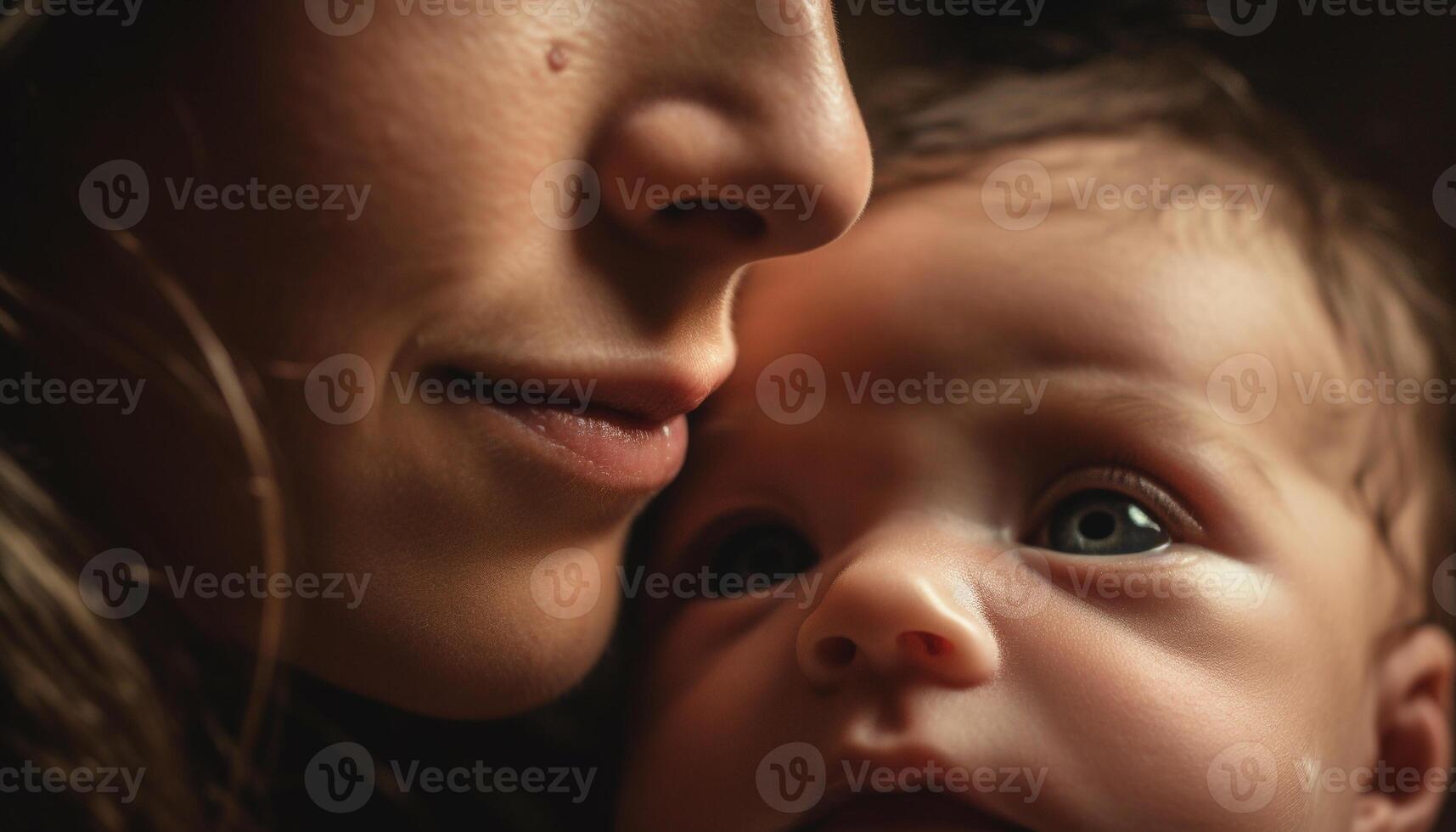 Mother and child embrace, love and happiness captured beautifully generated by AI photo