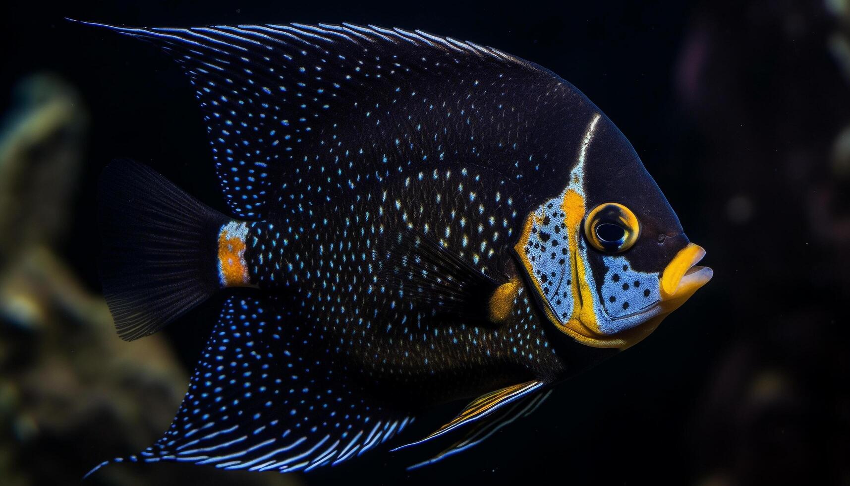 Vibrant clown fish in multi colored reef, swimming in saltwater generated by AI photo