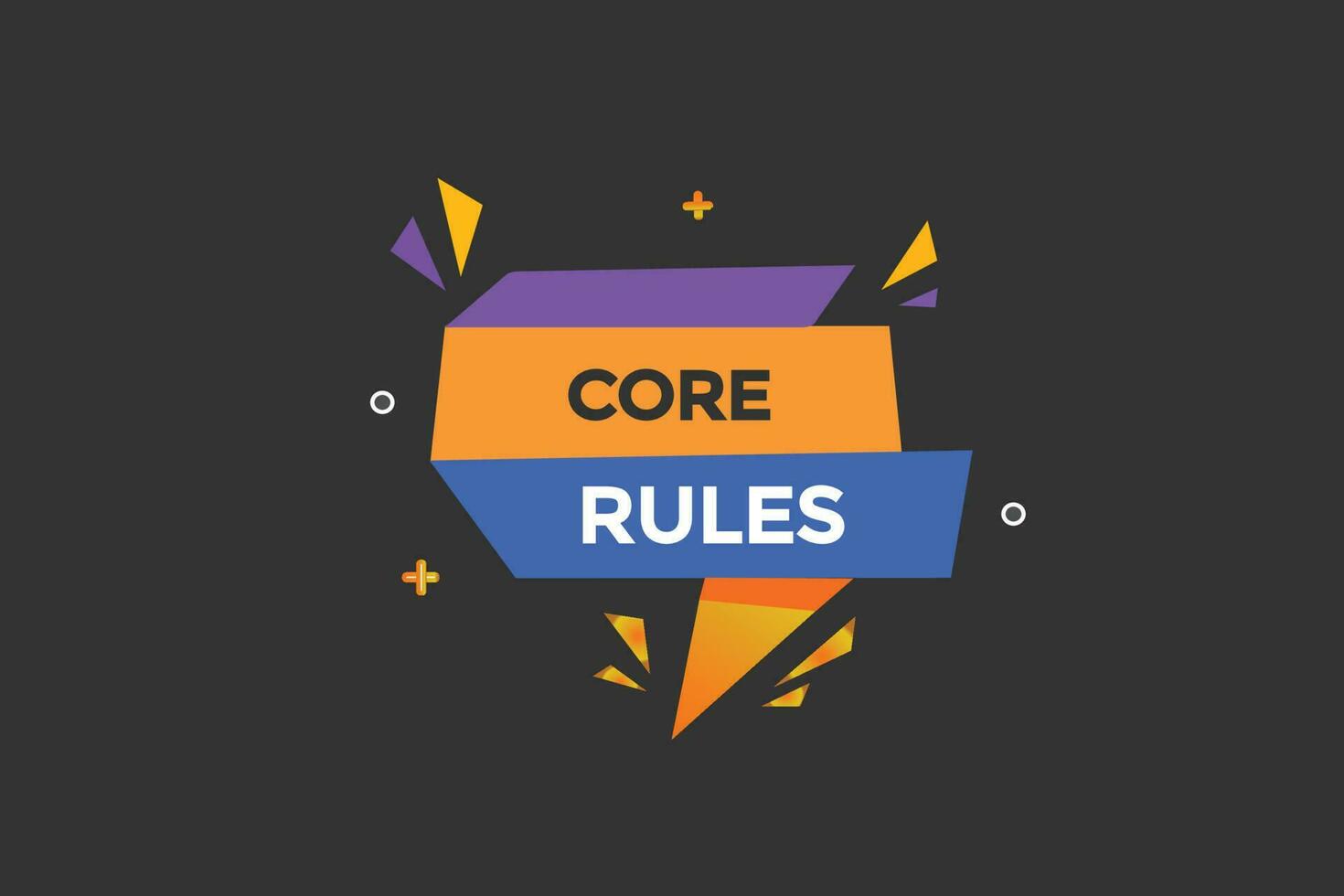 core rules  vectors, sign, level bubble speech core rules vector