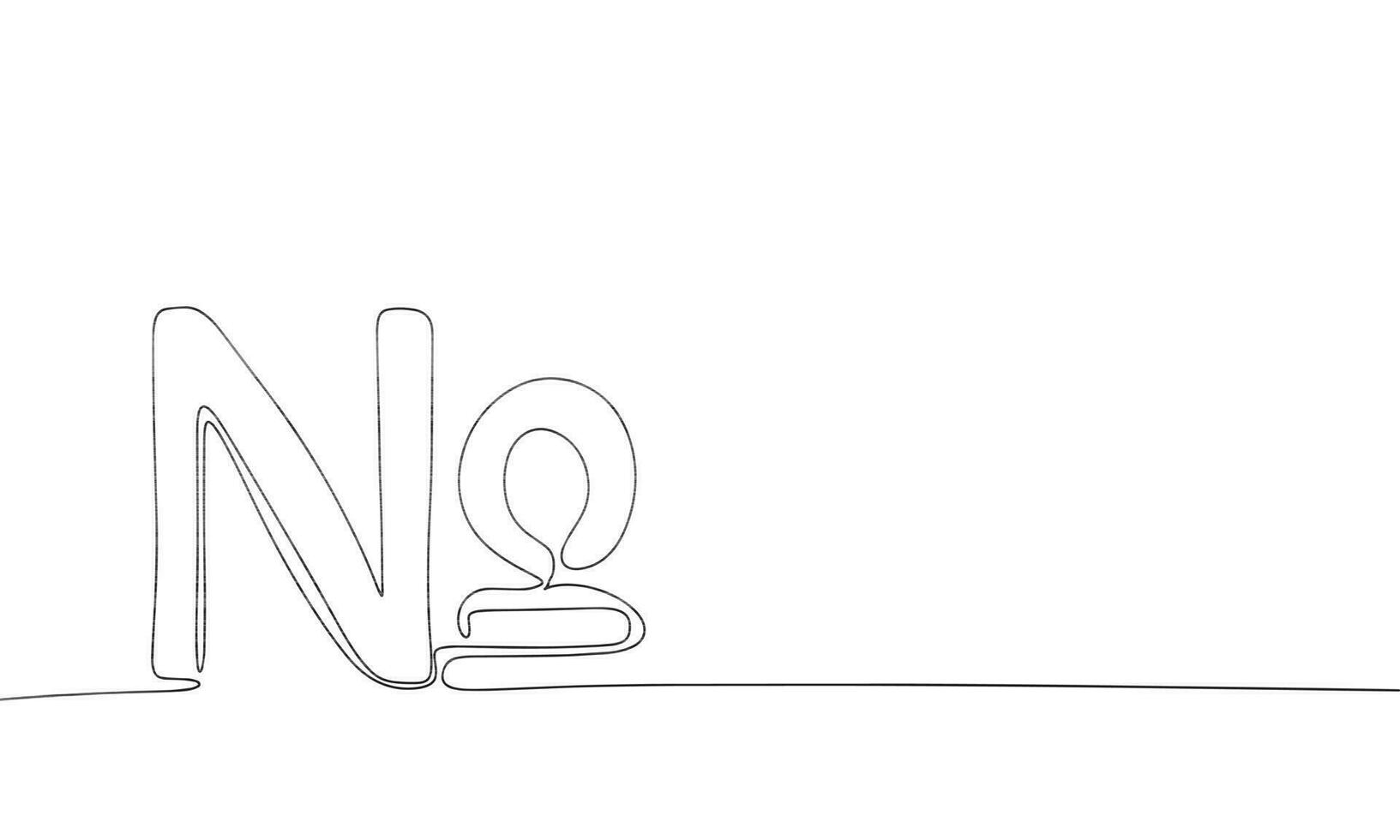 Number sign. One line continuous hand drawn Numero sign. Line art outline vector illustraiton.