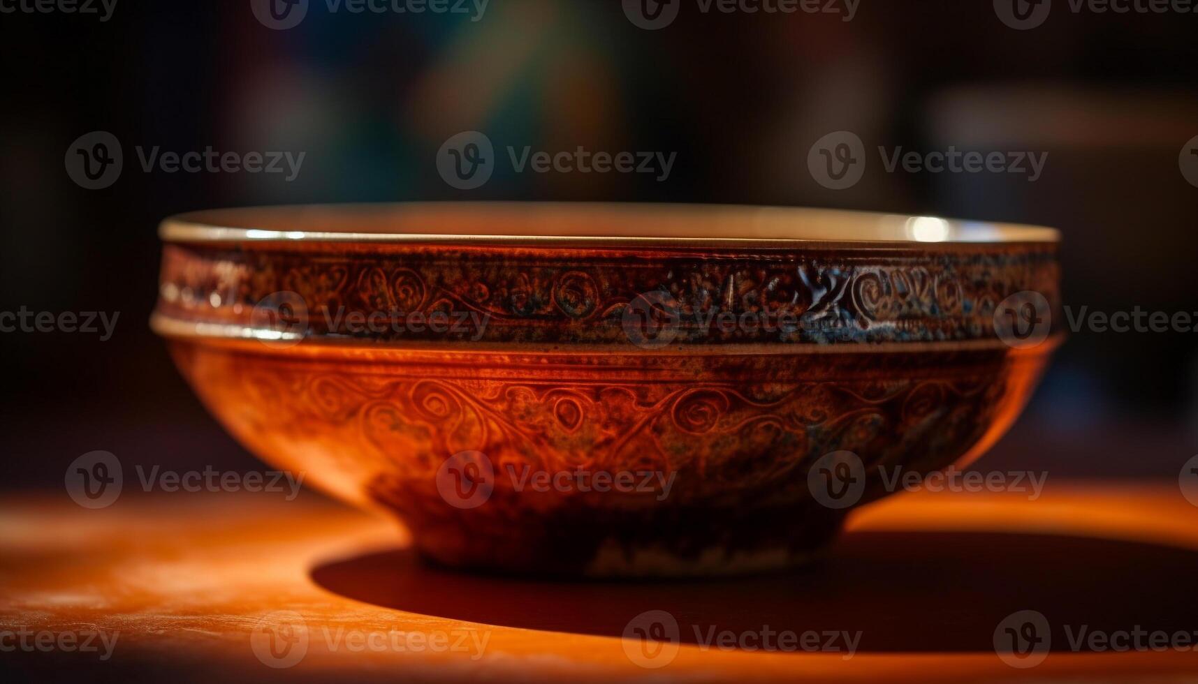 Antique Chinese pottery vase, a shiny souvenir of ancient culture generated by AI photo