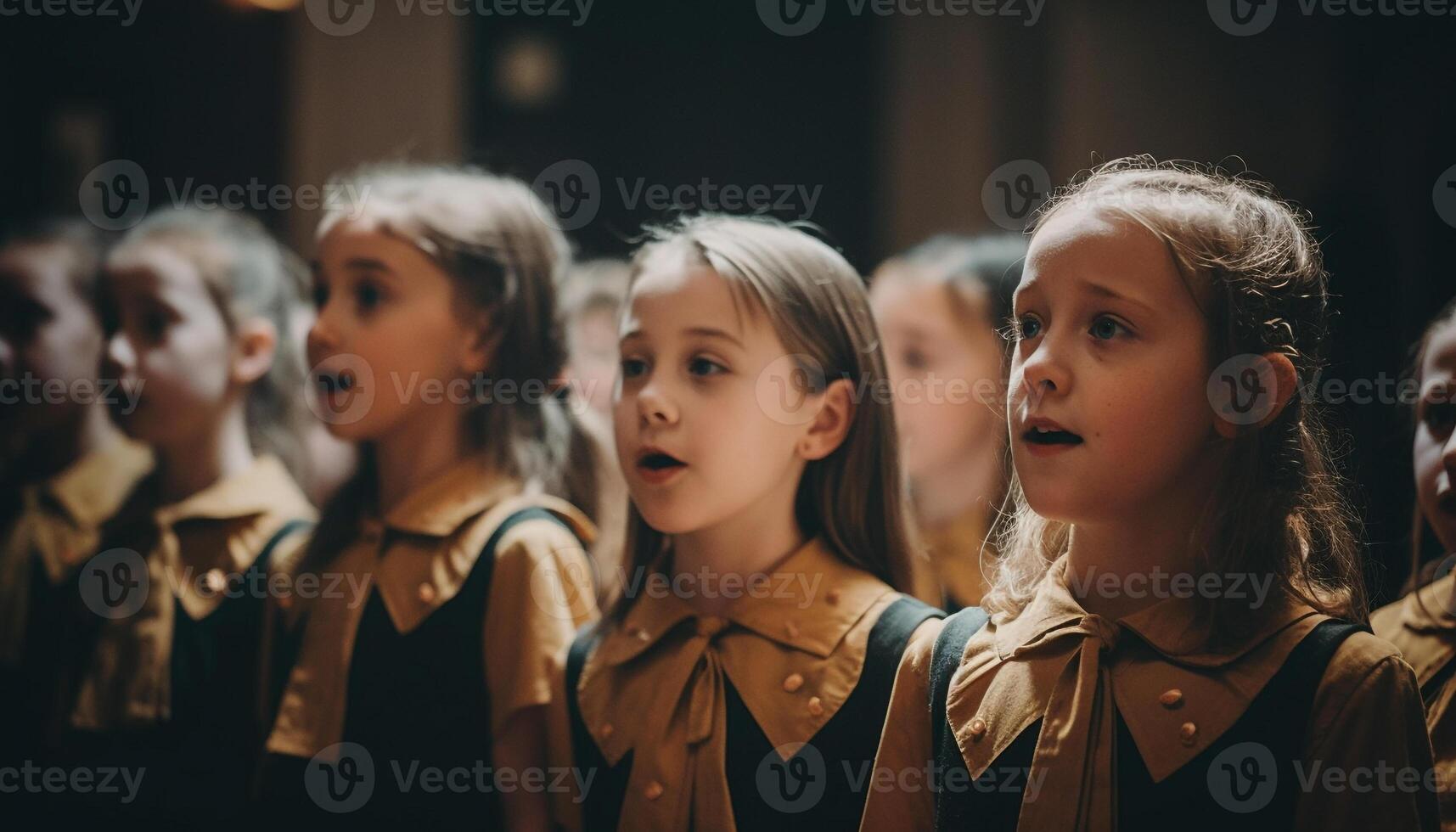 A group of cheerful school children in uniform smiling happily generated by AI photo