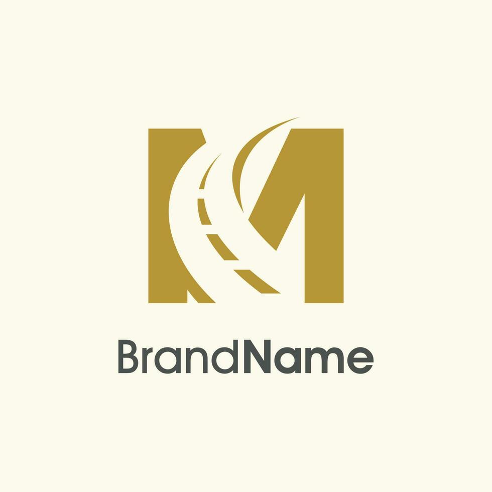 Simple Elegant Initial M Road Way Logo vector