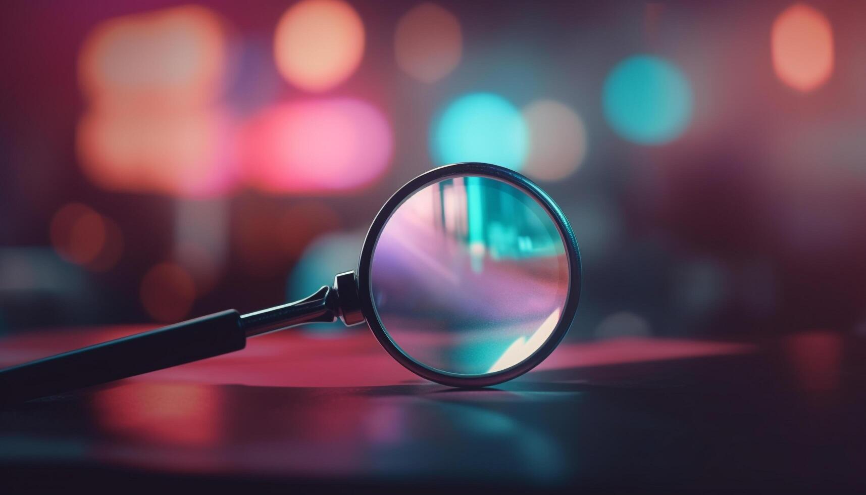 Magnifying glass zooms in on material for close up examination generated by AI photo