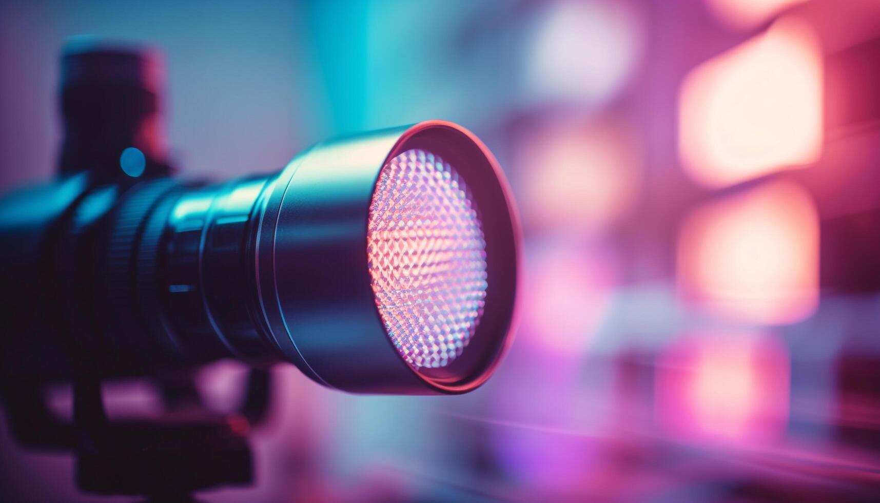 Bright stage light igniting the night with glowing spotlight generated by AI photo