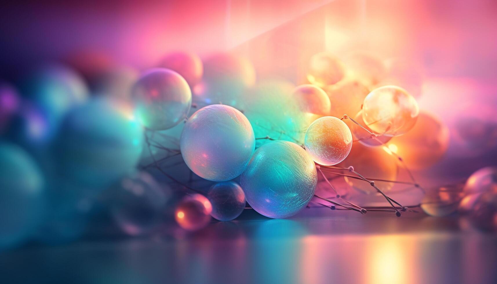Glowing medicine sphere reflects nature abstract design in celebration generated by AI photo