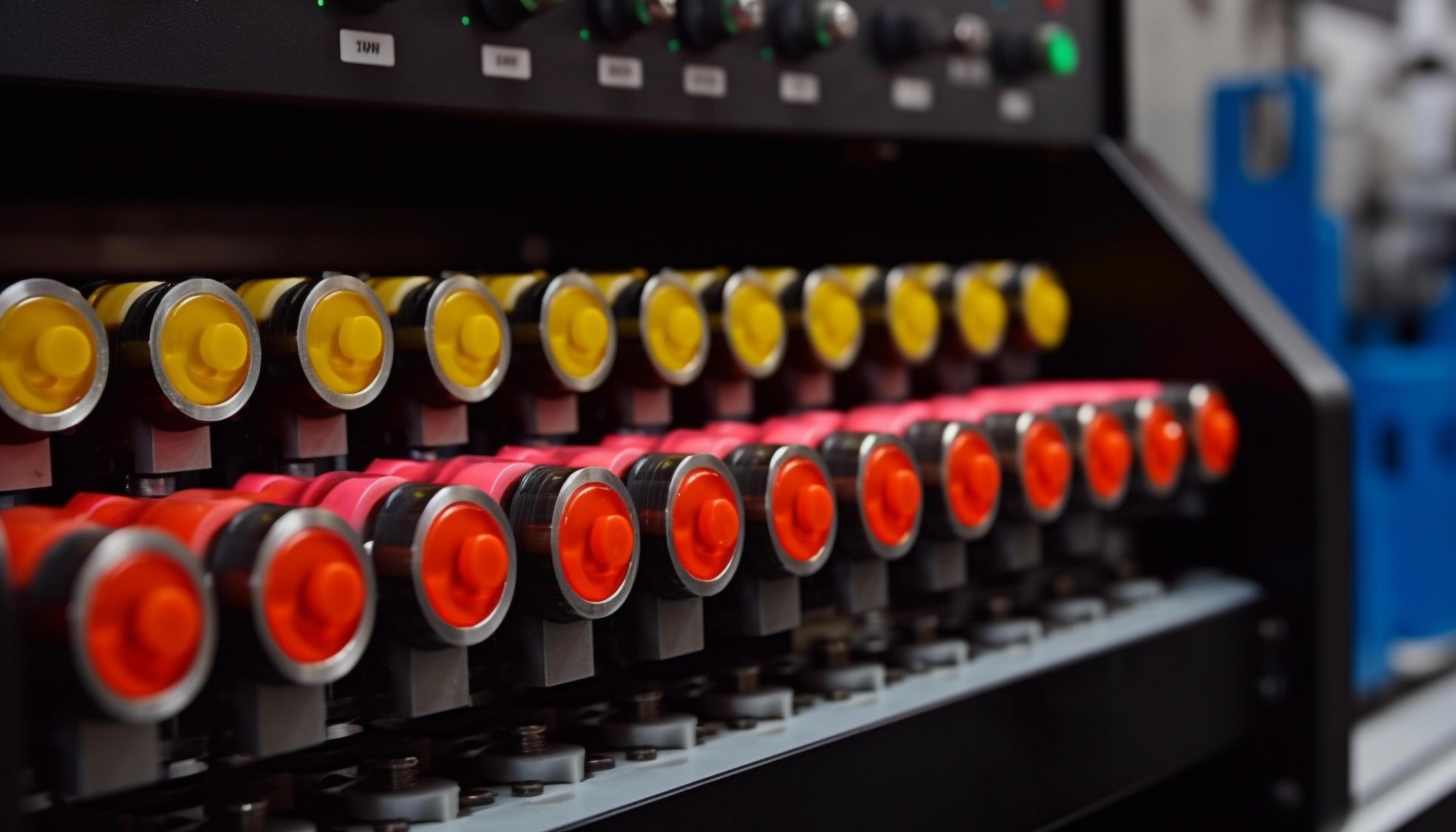 Automated bottling plant controls production line with modern technology generated by AI