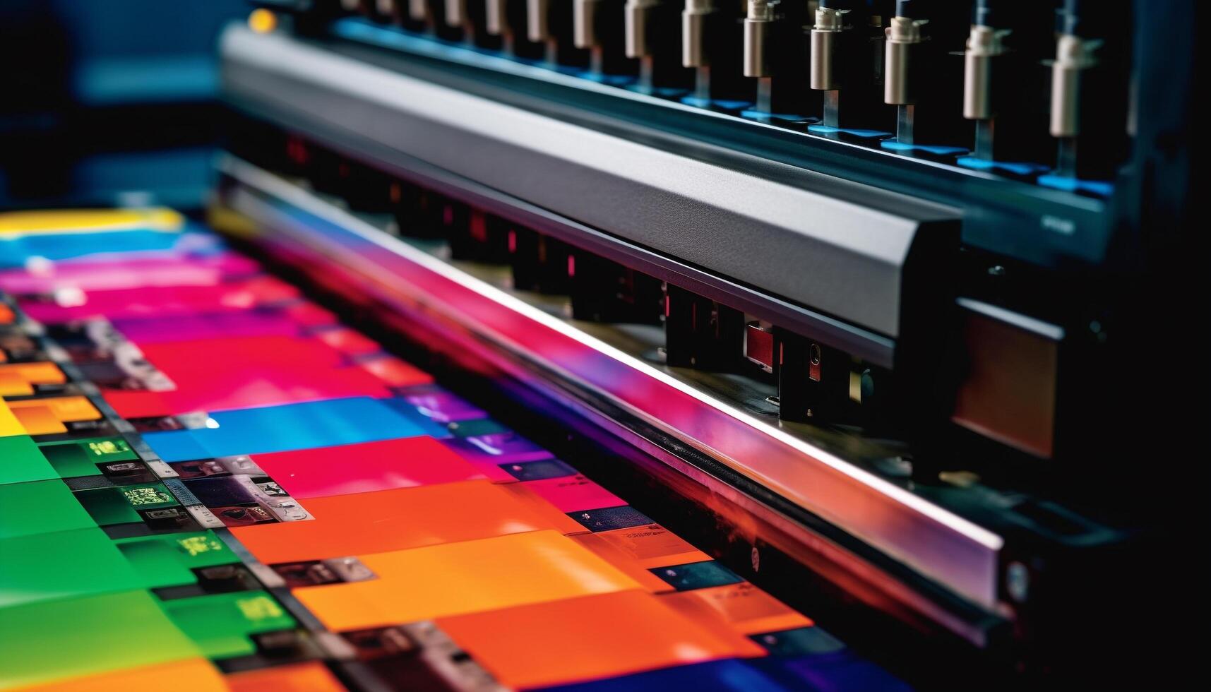 Futuristic computer equipment in a row, close up, no people generated by AI photo