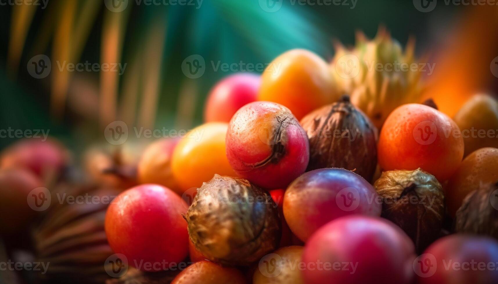 Organic tomato plant ripe for harvesting in fresh autumn season generated by AI photo