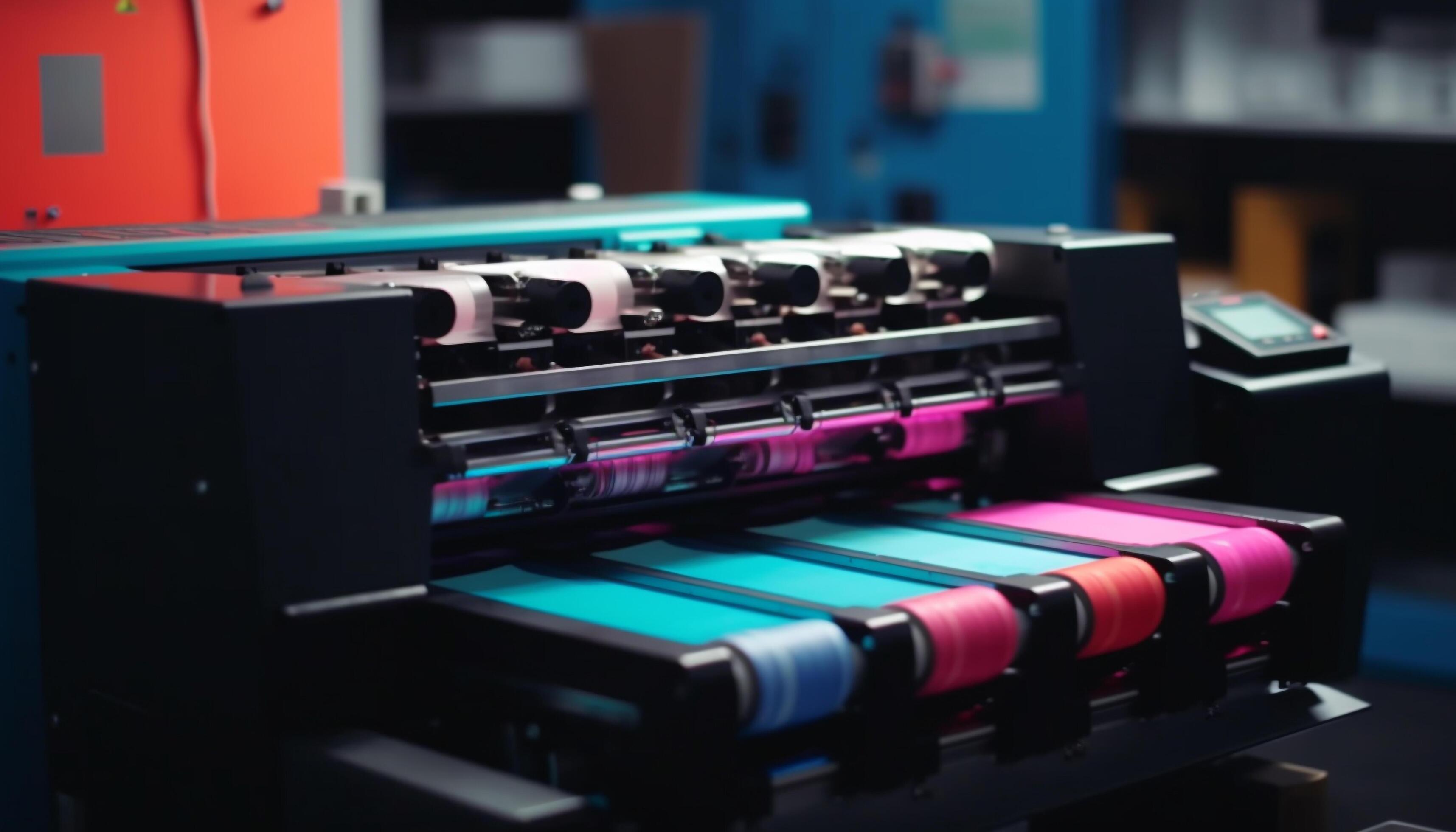 Automated production line of machinery in modern factory