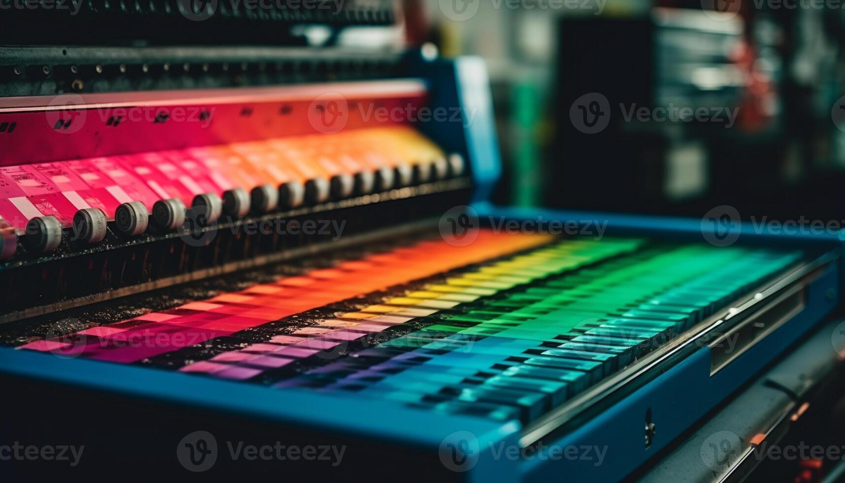 Modern recording studio equipment controls sound variation for nightclub performance generated by AI photo