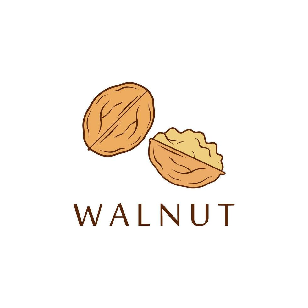 Walnut Logo Template Isolated White Background vector