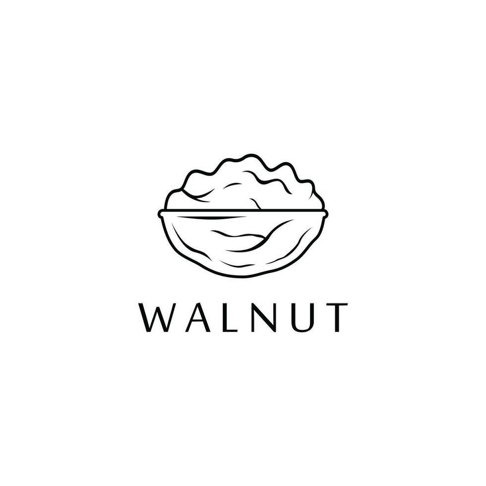 Walnut Logo Template Isolated White Background vector