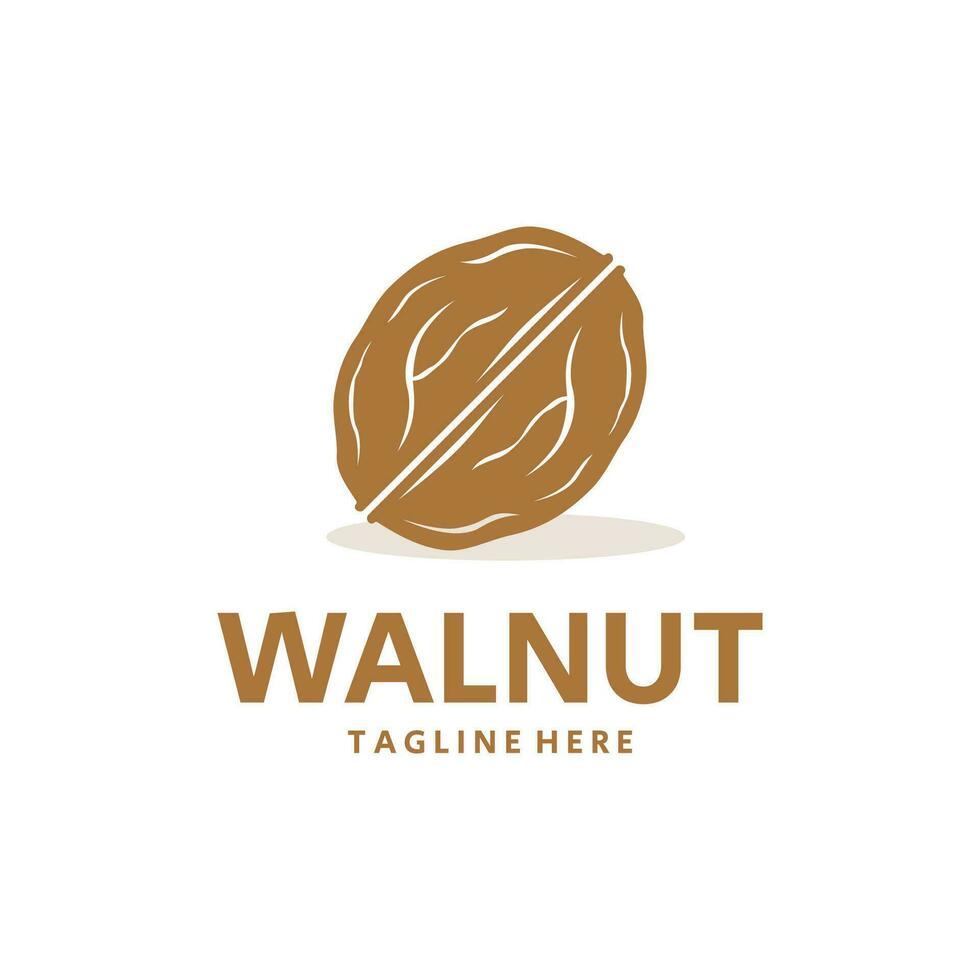 Walnut Logo Template Isolated White Background vector