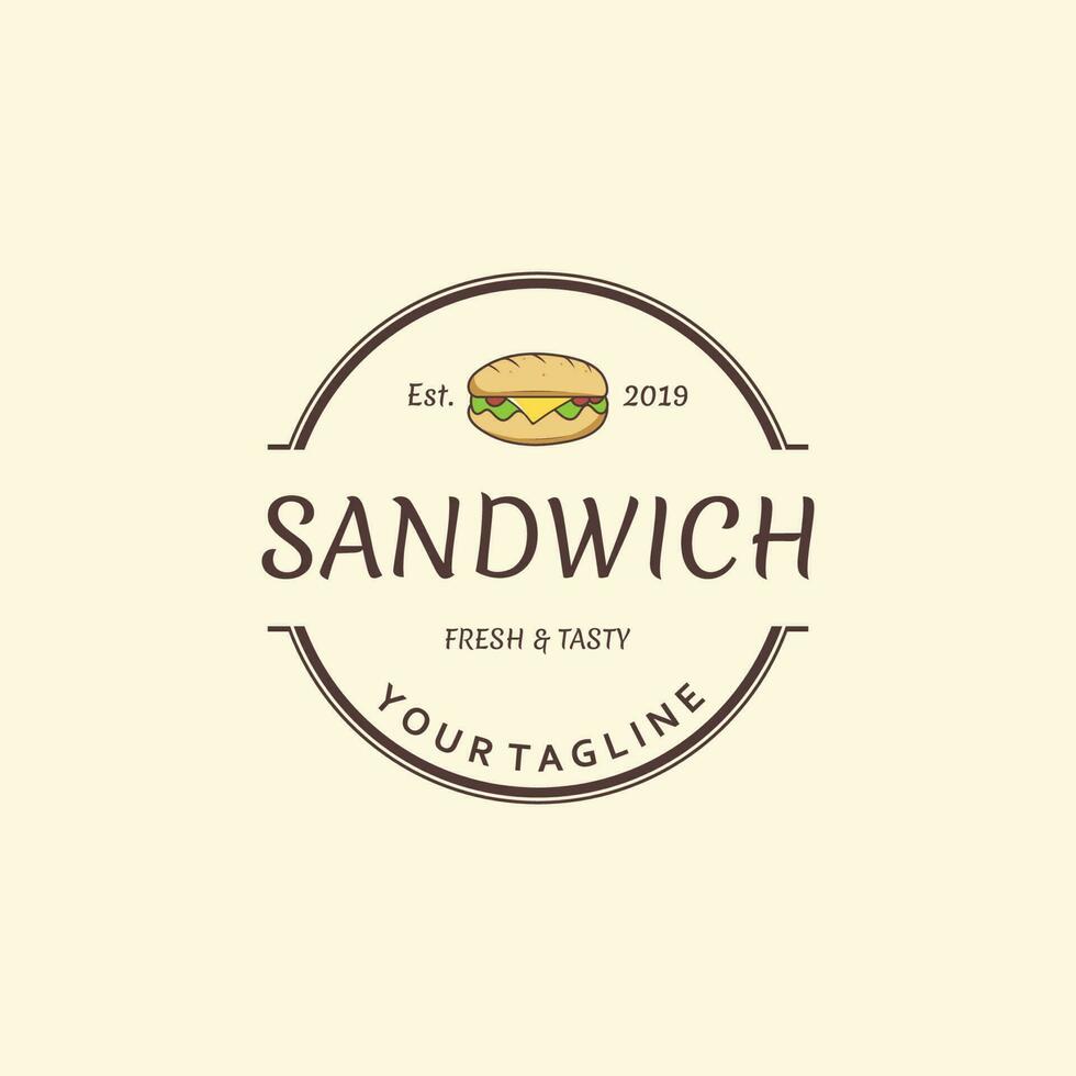 Sandwich Logo Template with Vector Concept