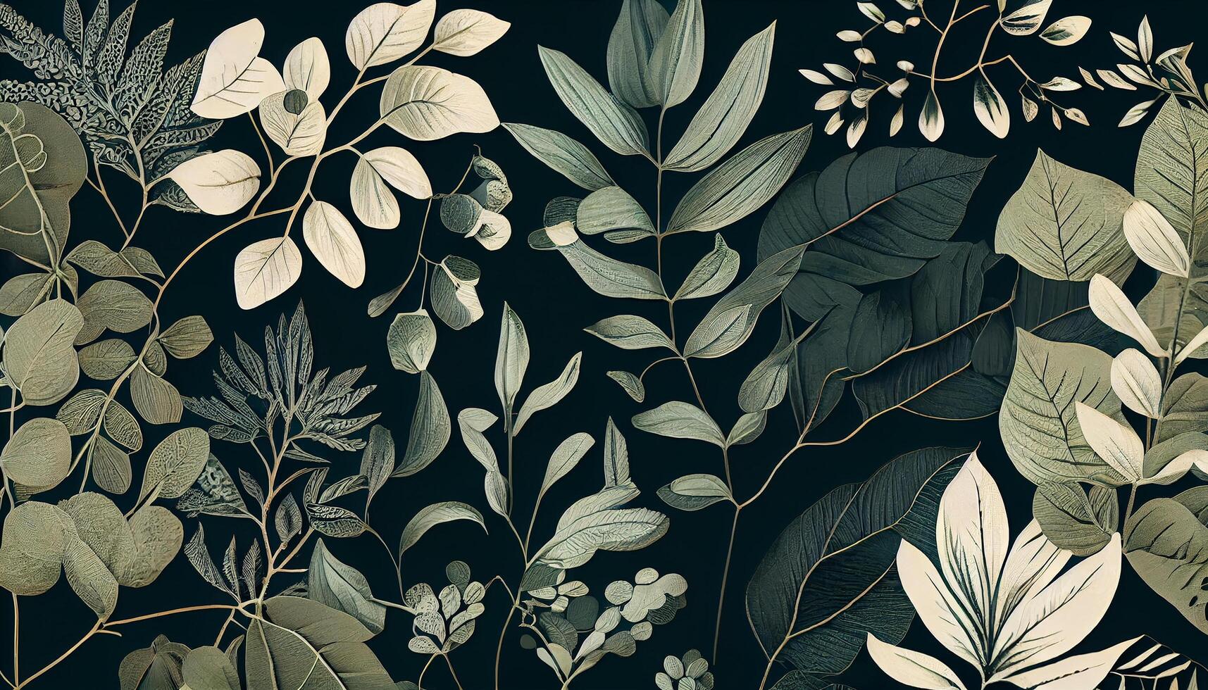 Nature elegant silhouette surrounded by striped foliage generated by AI photo