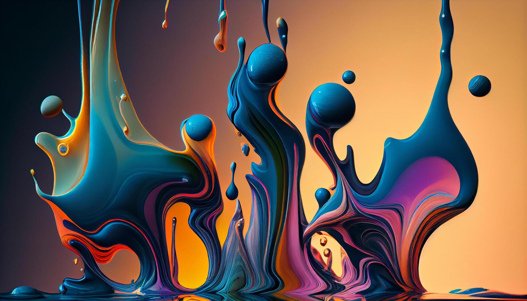 Abstract backdrop of multi colored waves on computer graphic generated by AI photo