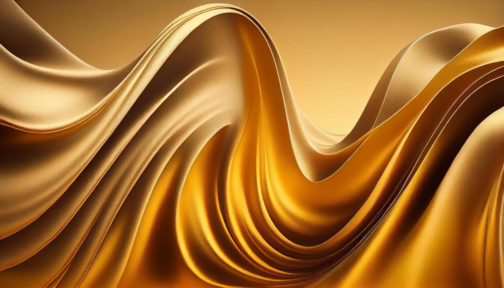 Abstract backdrop with smooth wave pattern in yellow generated by AI photo