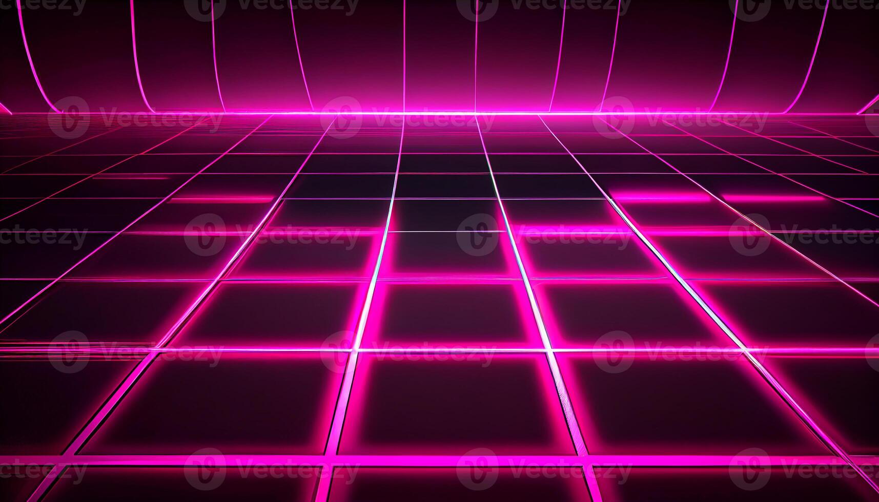 An abstract neon pattern of glowing technology generated by AI photo