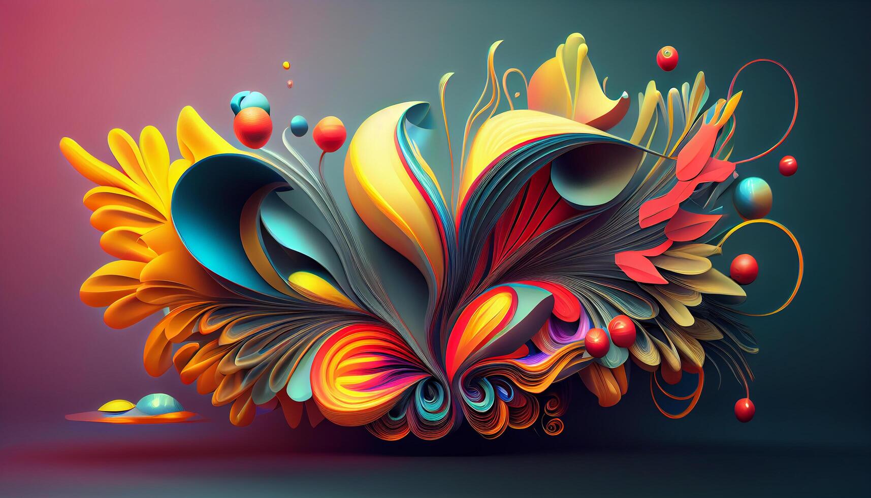 Abstract multi colored illustration of nature vibrant beauty generated by AI photo