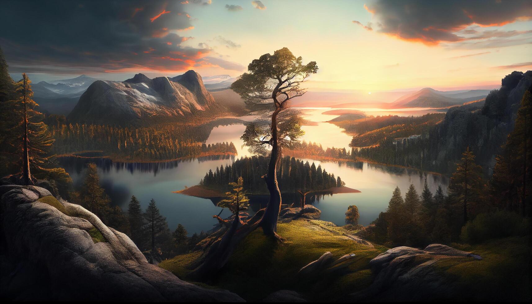 Nature beauty forest mountain tree tranquil scene , photo