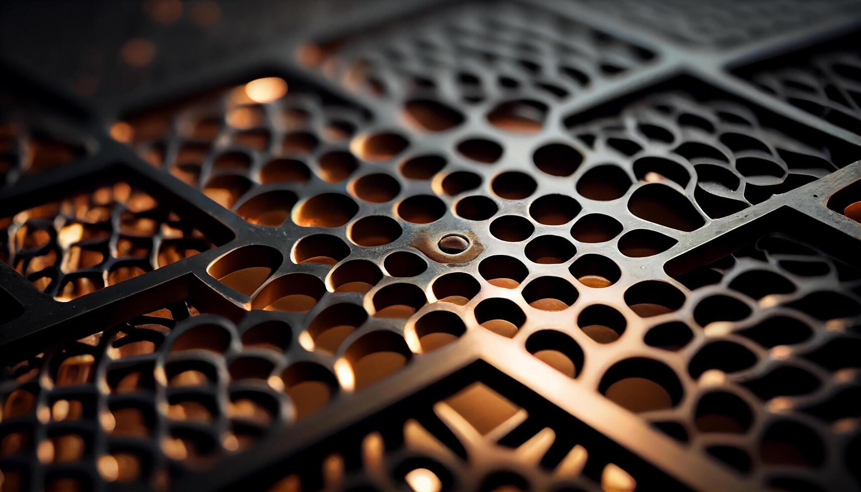 Metal patterned steel close up on abstract grid background , photo