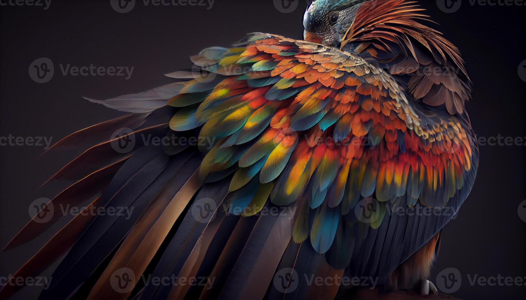 Vibrant feathered friends in nature abstract design , photo