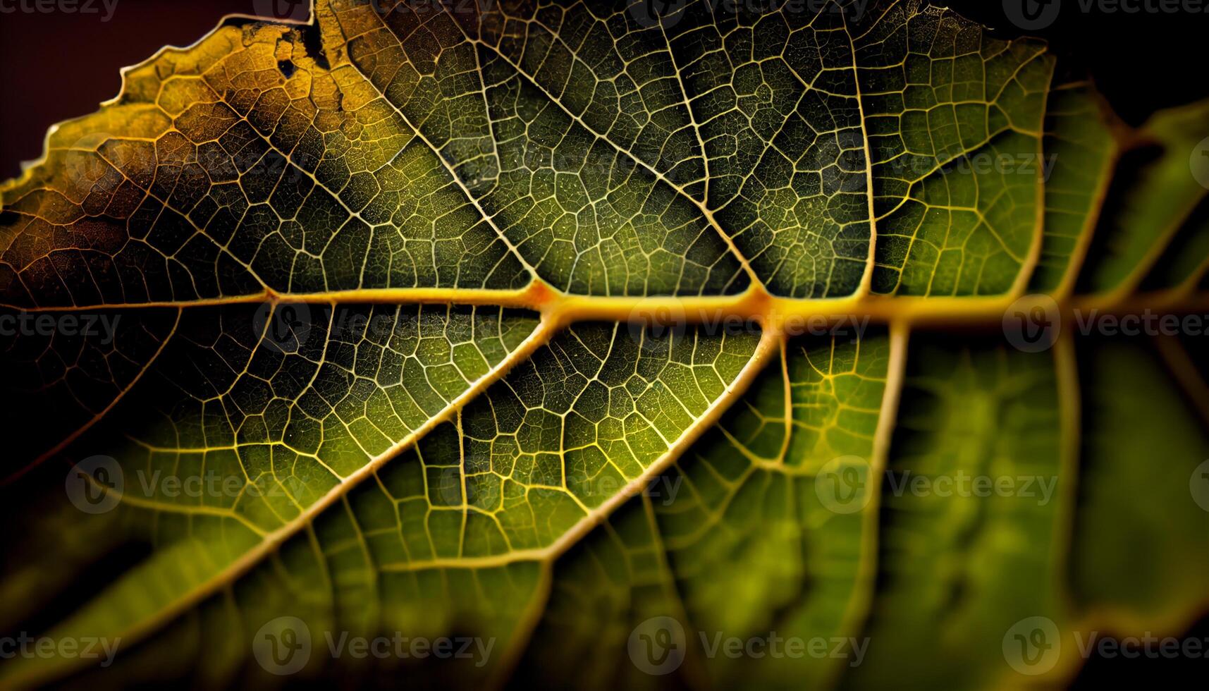 Close up of vibrant green leaf vein pattern , photo