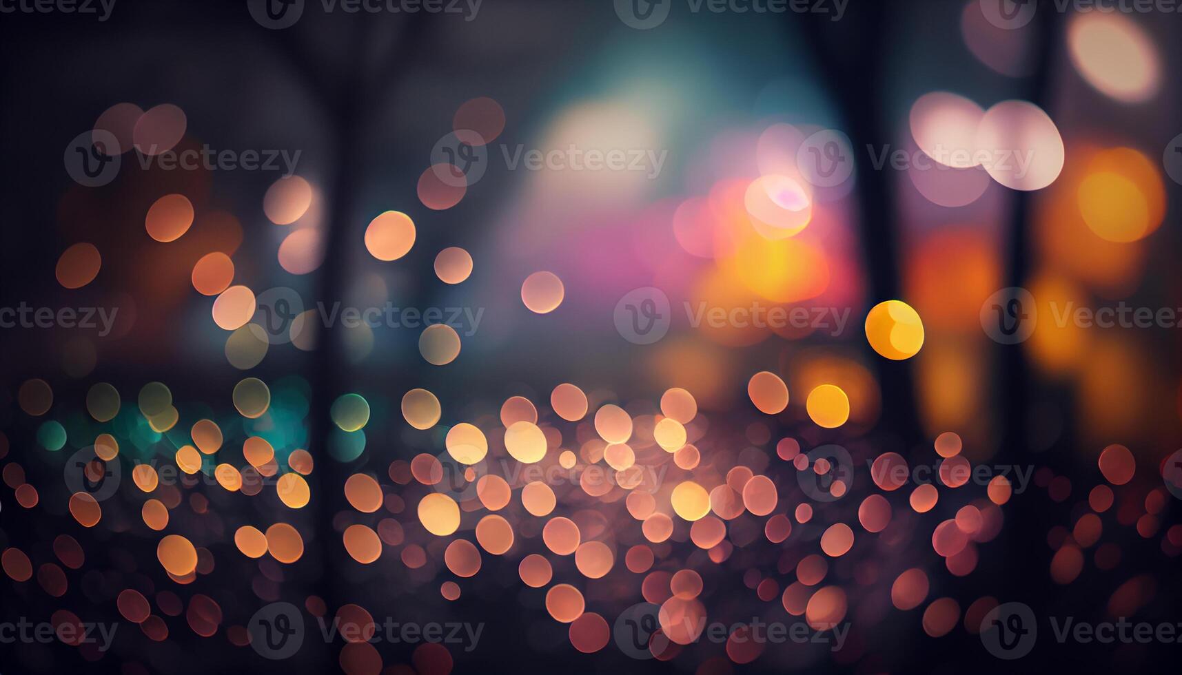 Defocused backgrounds shine brightly with multi colored patterns , photo