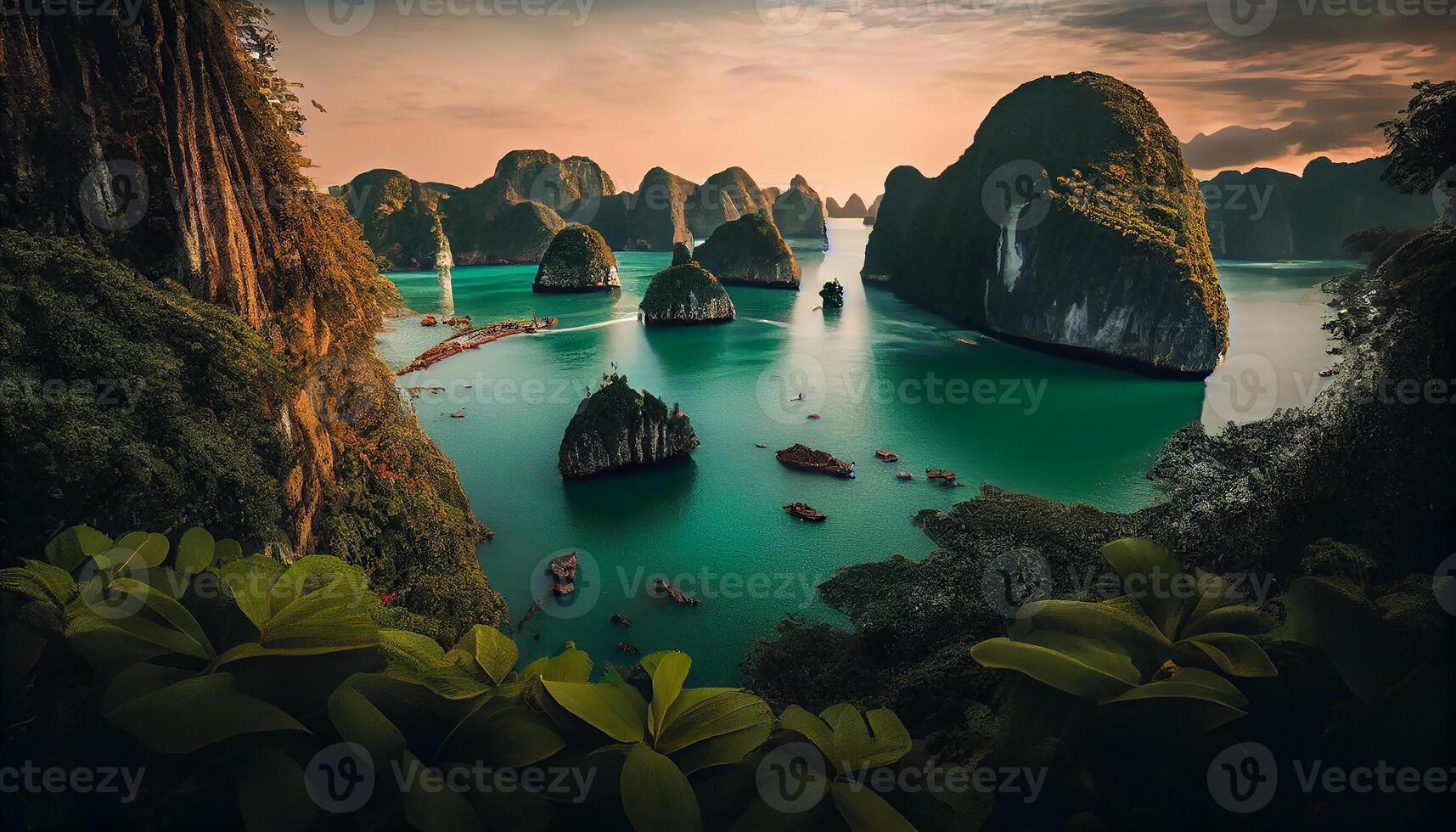 naturaleza belleza a sus mejor karst formación krabi ,generativo ai foto