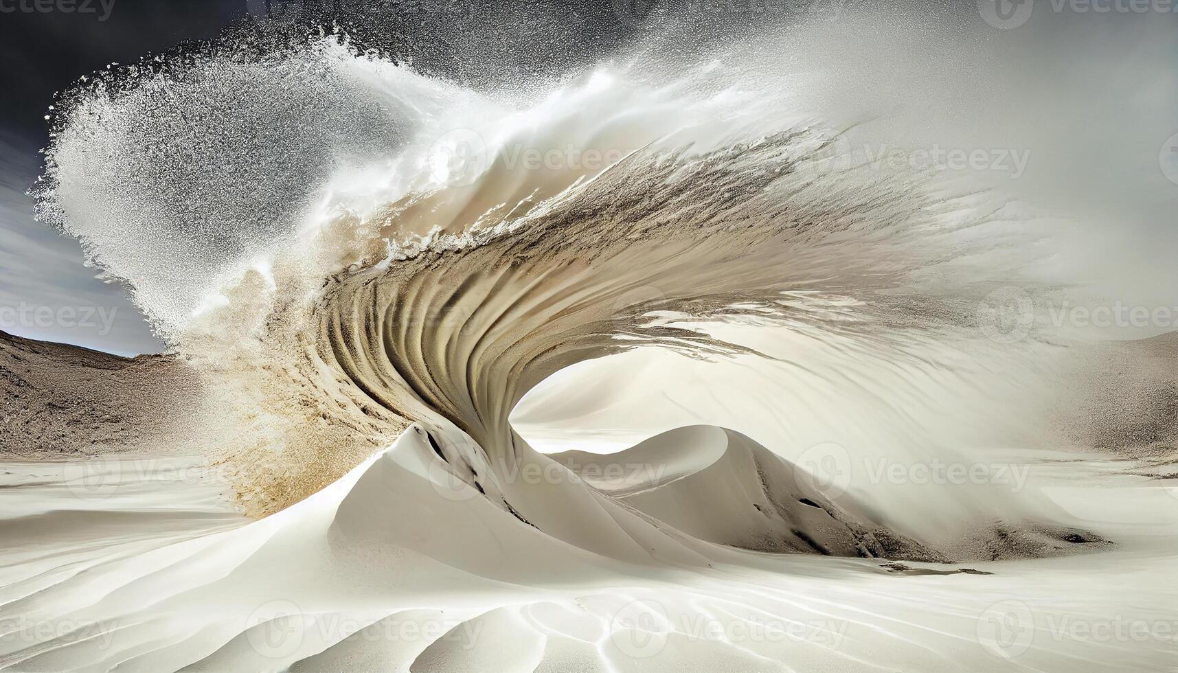 Nature wave crashes on sandy shoreline beautifully , photo