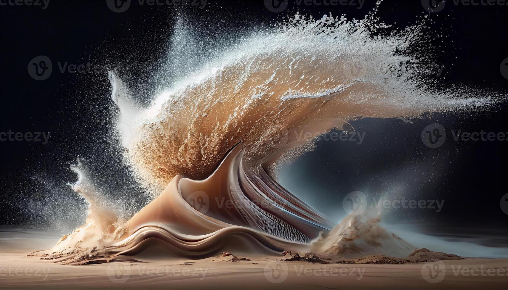 Wave splashing against sand blue underwater landscape , photo