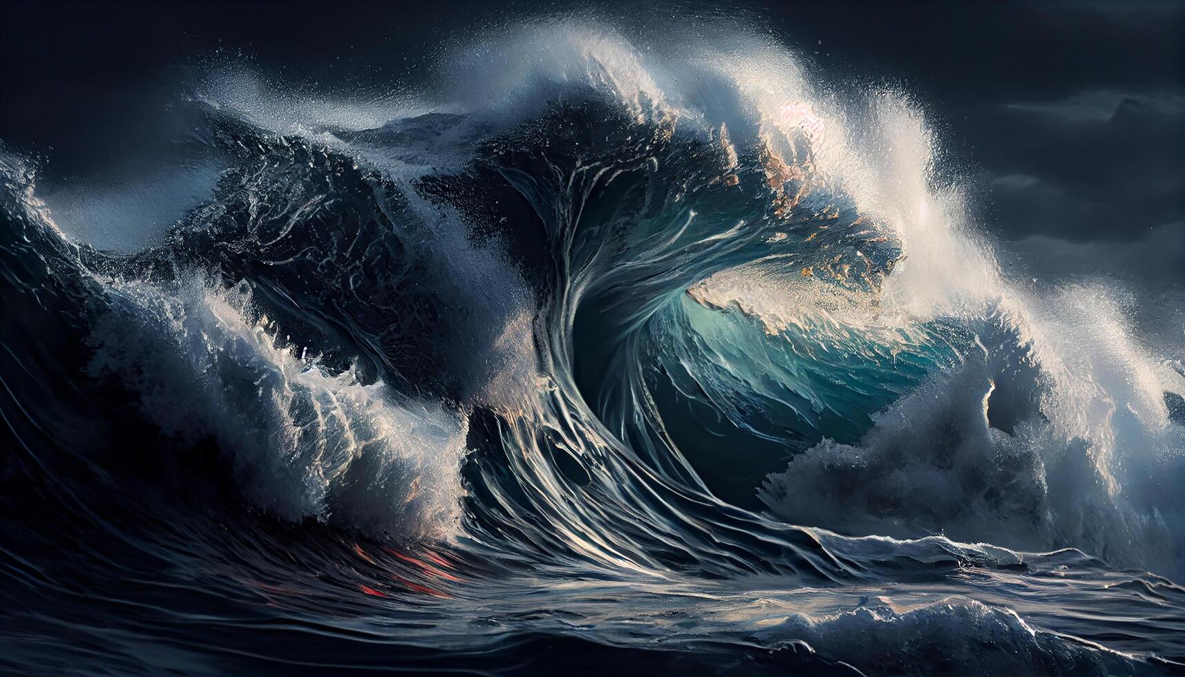 Wave crashing against coastline beauty in nature , photo