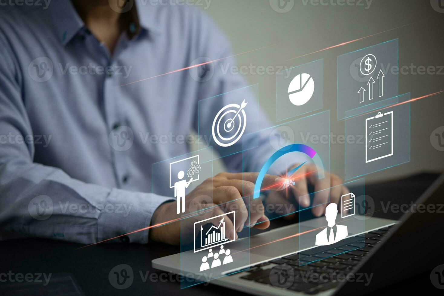 Business development and technology Data analyst. business analytics dashboard Business Intelligence BI data visualization, metrics and KPI key performance indicators and reports management. photo