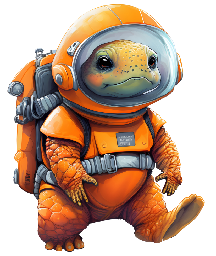turtle wearing astronaut dress, png