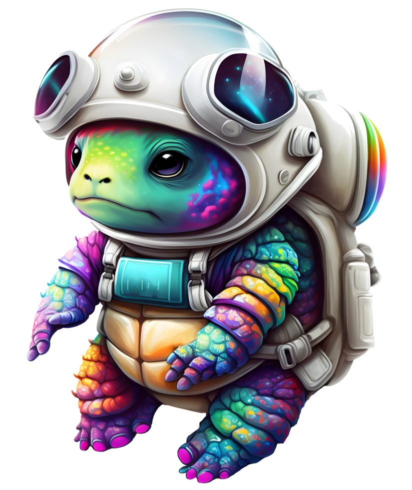 turtle wearing astronaut dress, png