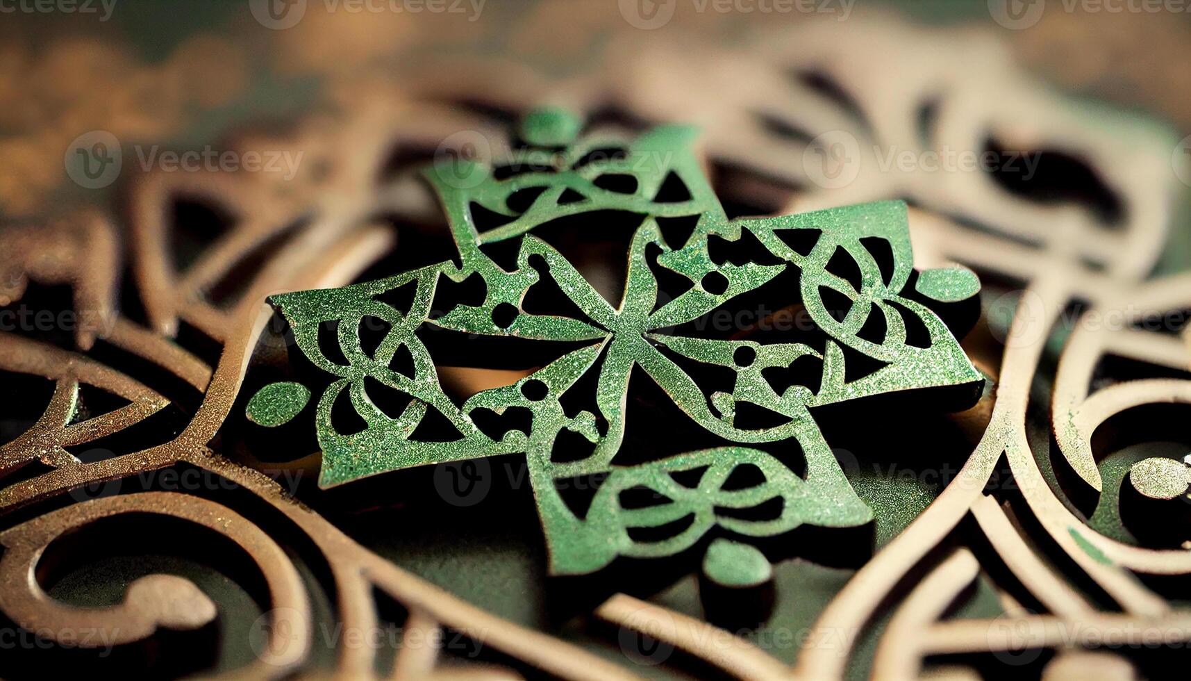 Winter shapes ornate snowflake decor on wood background , photo