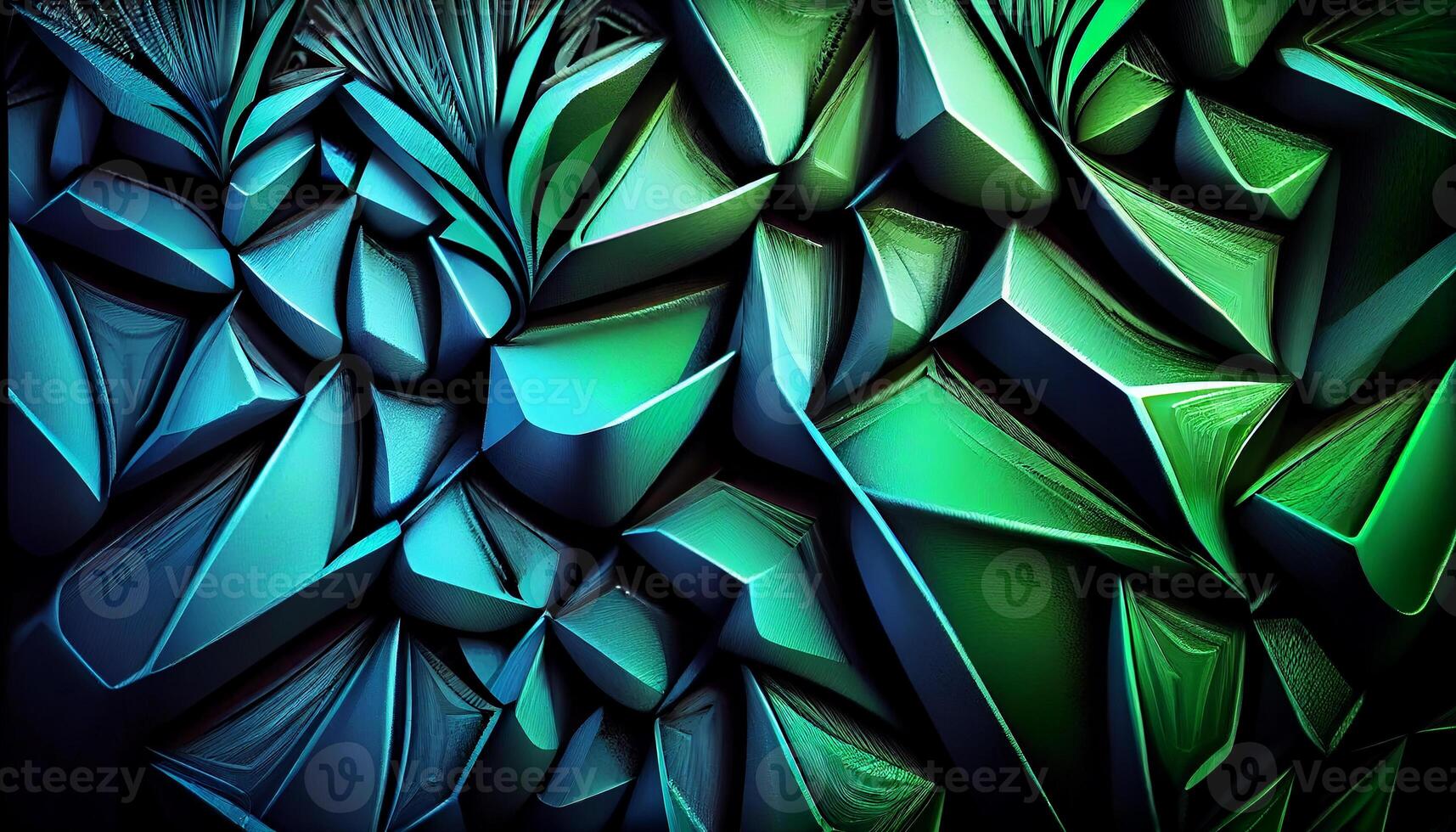 Geometric shapes blend in colorful abstract chaos , photo