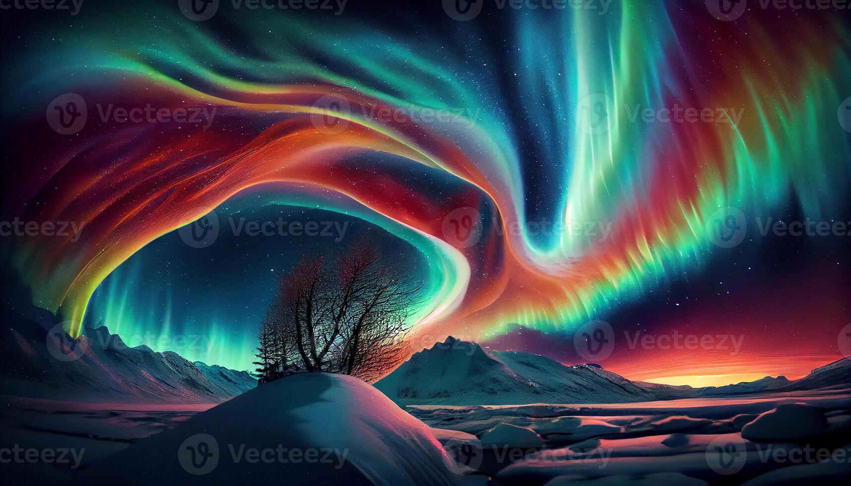 Star field illuminates majestic mountain range at dusk , photo