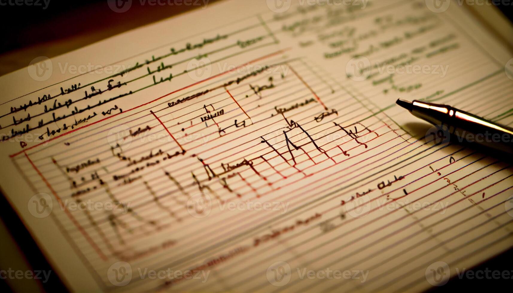 Handwriting data chart medicine, science, healthcare research diagram , photo