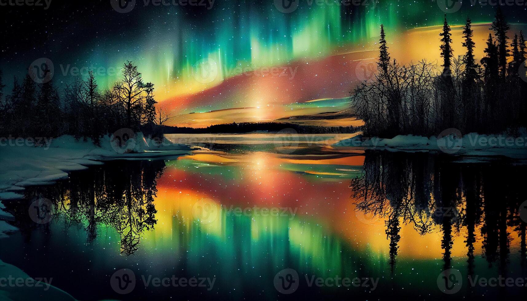 Nature wonder Milky Way lights up midnight forest , photo