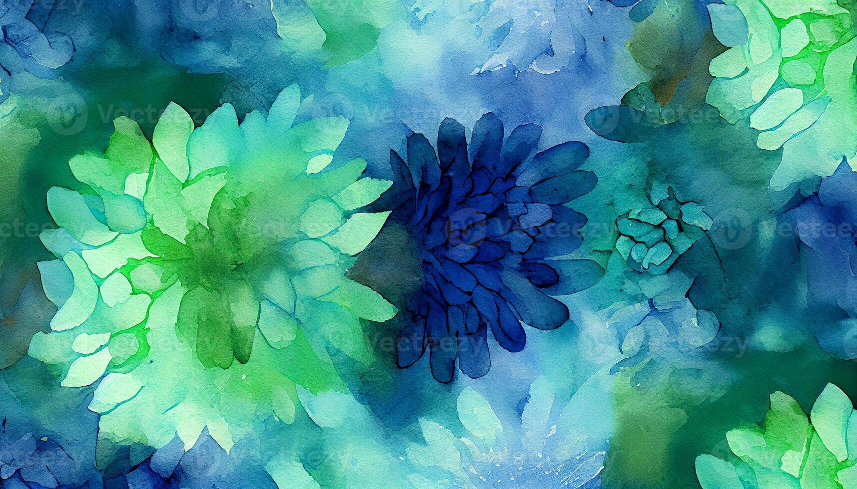 Vibrant watercolor nature illustration, blue backdrop art product , photo