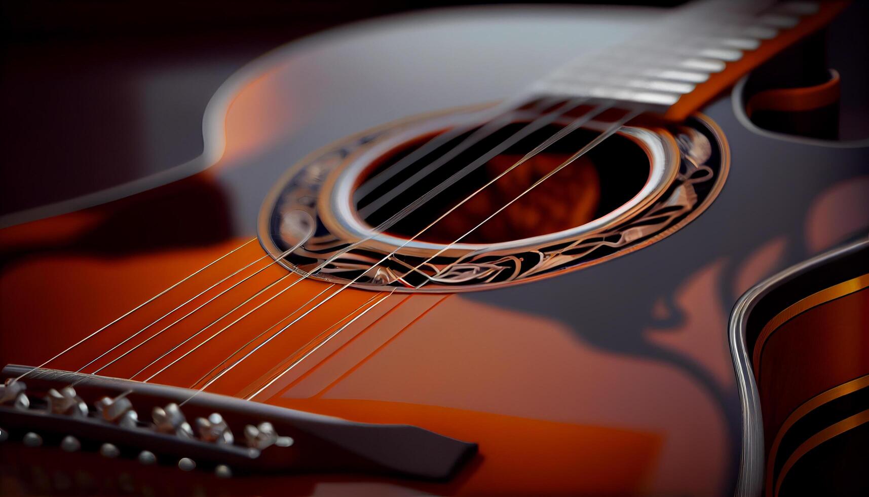 Acoustic guitar fretboard close up , photo