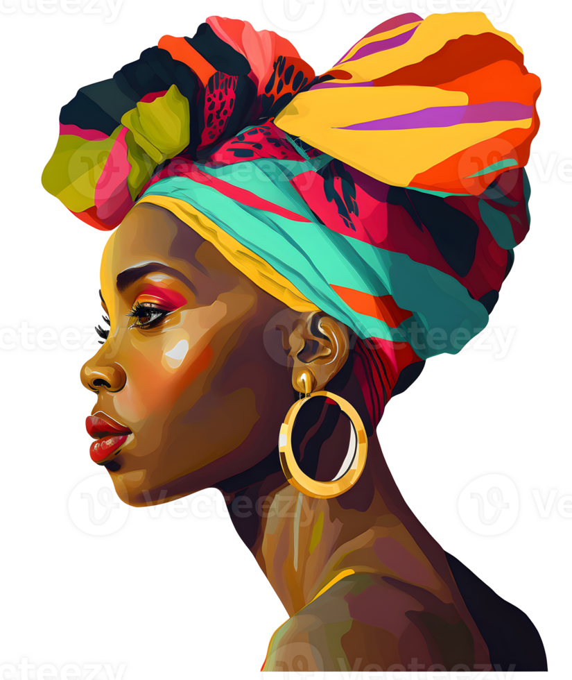 africain noir femme aquarelle, ai génératif png