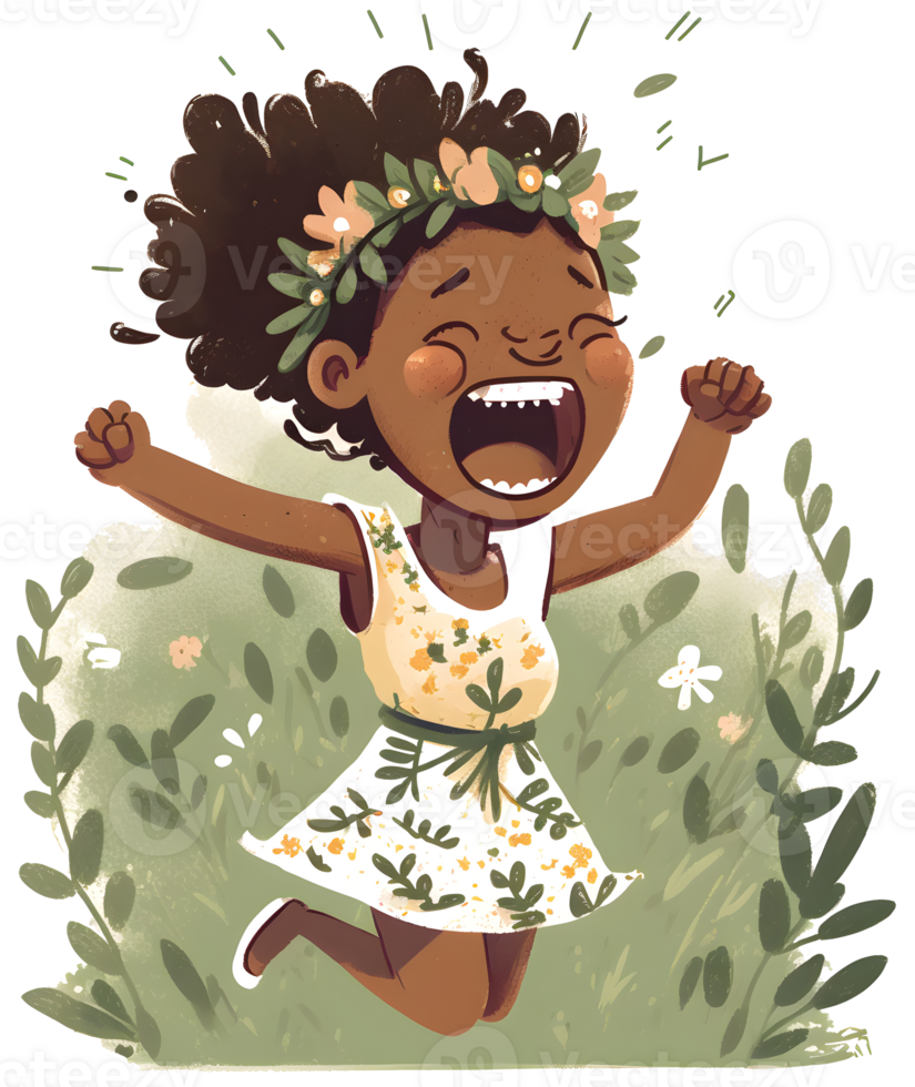 african black girl watercolor, png
