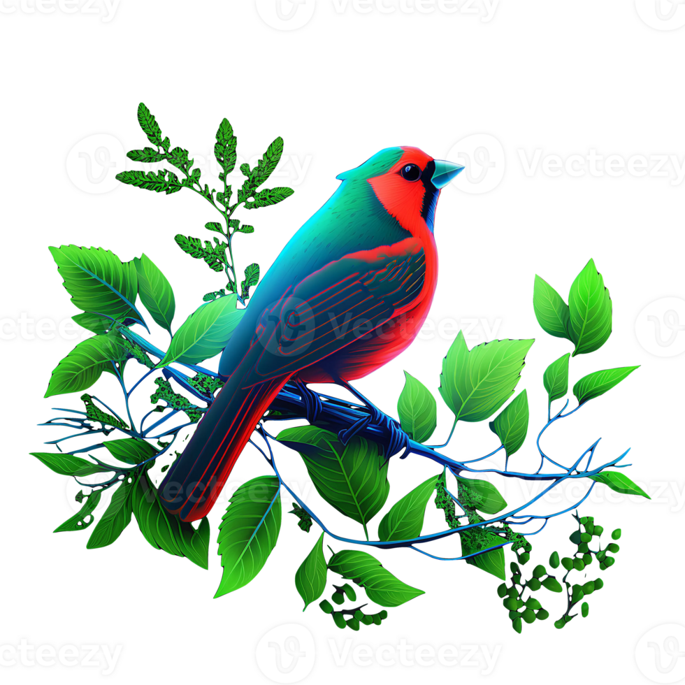 stained glass style bird, png