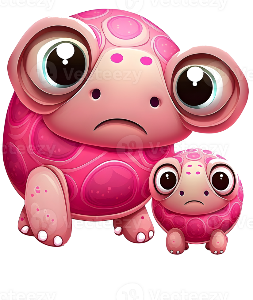 pink turtle watercolor, png